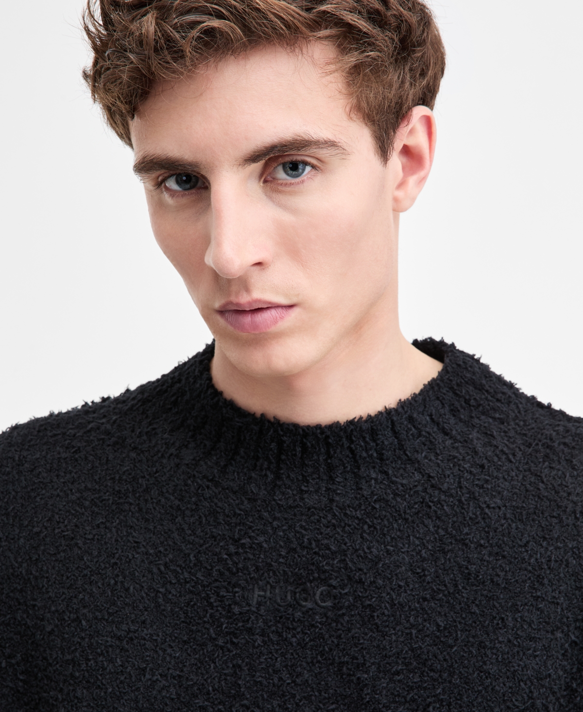 Hugo Boss Men's Sanou Logo Crewneck Long-Sleeve Sweater