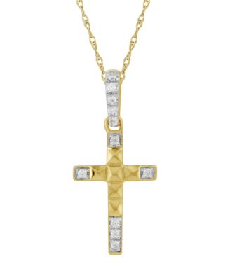 Macy's - Diamond Pendant Necklace (1/20 ct. t.w.) in 10K Yellow Gold