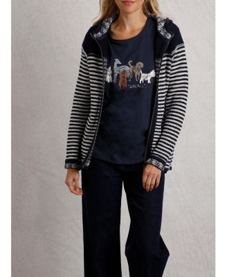 Women's Bianca Full Zip Stripe Macaroni Hoodie