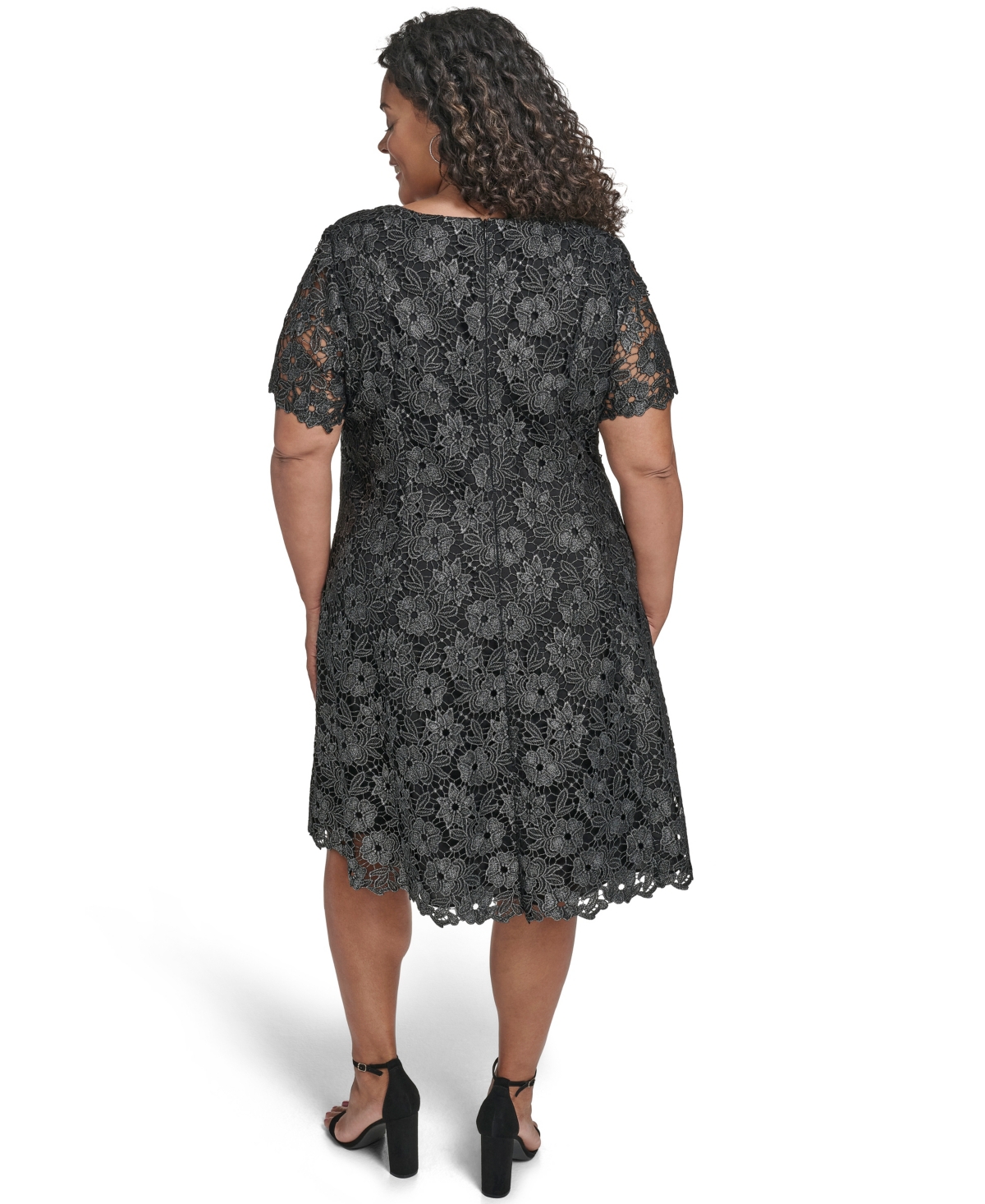 Eliza J Plus Size Fit And Flare Dress In Black