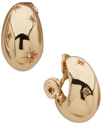 Anne Klein - Gold-Tone Star Teardrop Hoop Earrings