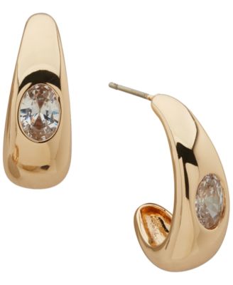 3-Pc. Cubic Zirconia and Imitation Pearl Gold-Tone Round and Baguette Earrings Set
