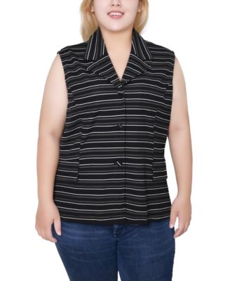 Women's Plus Size Sleeveless Scuba Vest Jacket