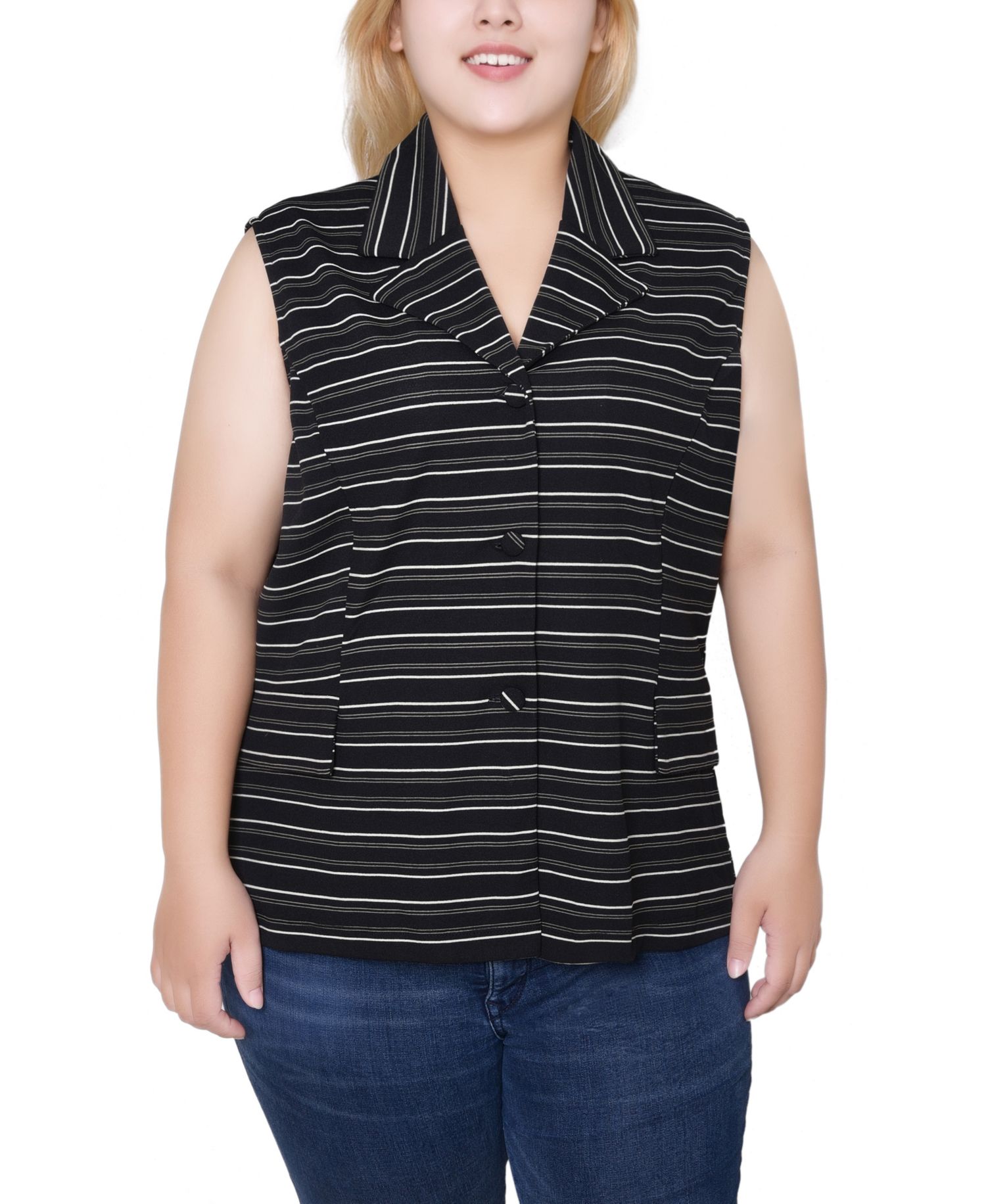 Women's Plus Size Sleeveless Scuba Vest Jacket