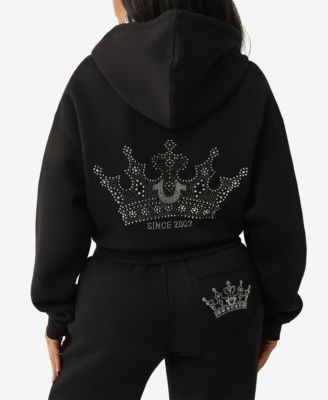 Women's Cropped Crystal Relaxed Sweatshirt