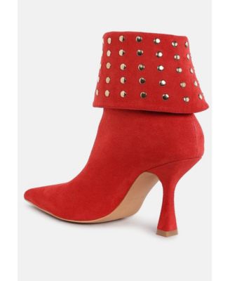 Womens Piccini Stud Embellished Foldover Boots