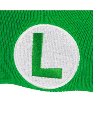 Men's Luigi Logo Embroidery Standard Cuff Acrylic Knit Beanie Cuff Beanie