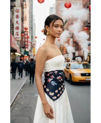 Double Sided Silk Scarf Midnight Garden