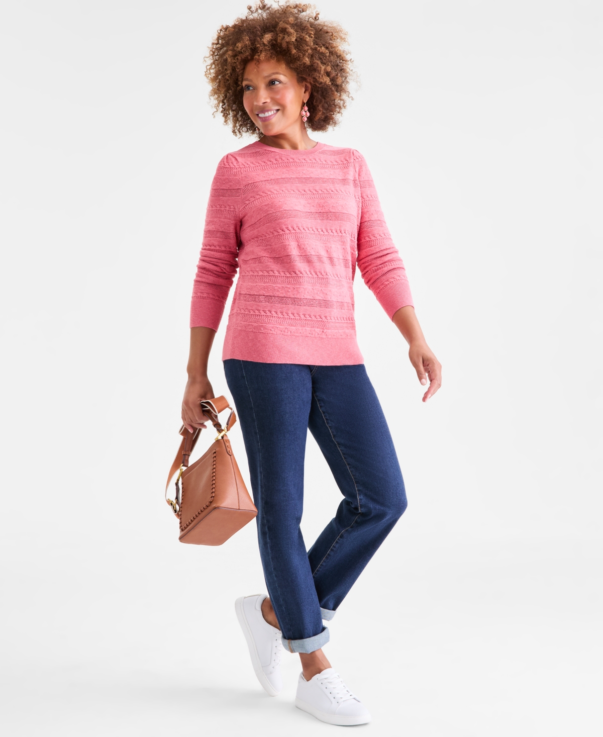 Style & Co Women's Pointelle Crewneck Sweater, Macy's Exclusive