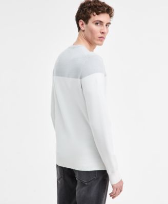 Men's Kantu Two-Tone Crewneck Logo Sweater