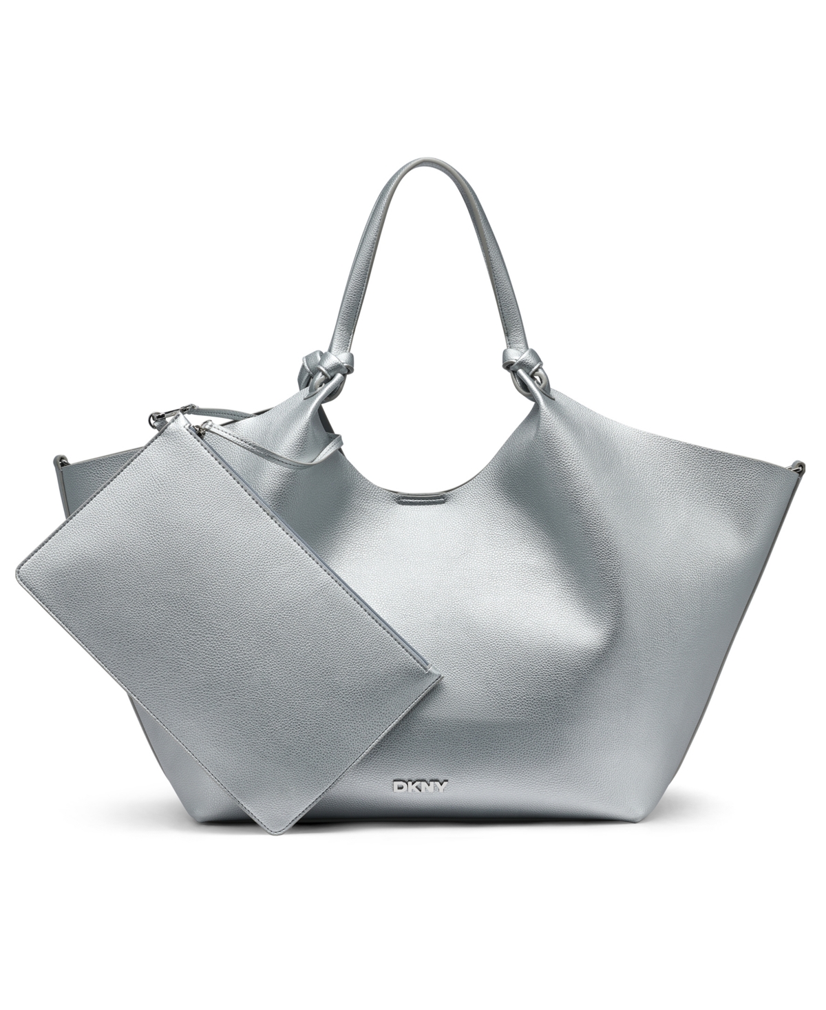 Dkny Paula Commuter Medium Sleek Tote In Silver