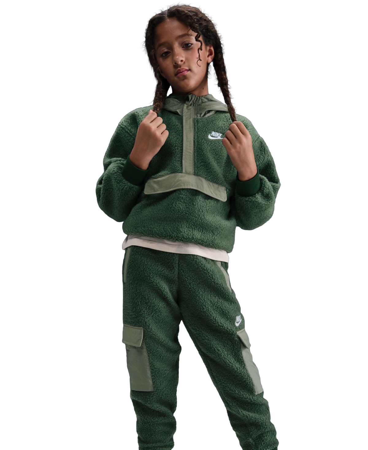 Nike Sportswear Club Fleece Big Kids' Cargo Pants In Green