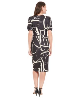 Women's Puff-Sleeve Midi Dress