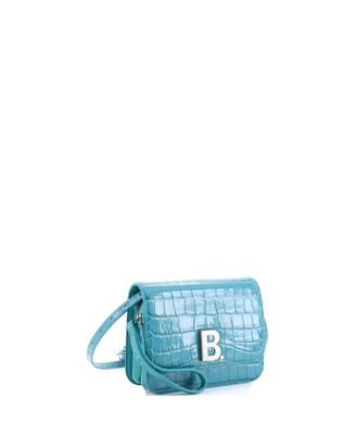 Small B. Dot Flap Bag Embossed Leather