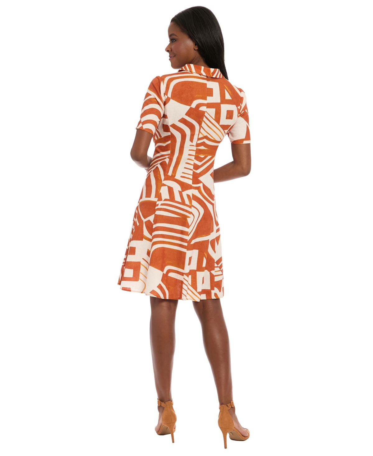 London Times Women's Short-Sleeve Shirt Dress