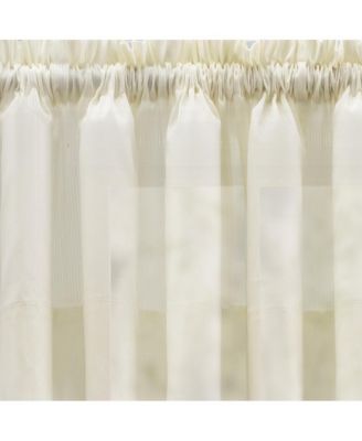Shadow Stripe Tailored Curtain Panel Pair for Windows with Ties 80" x 54" Natural