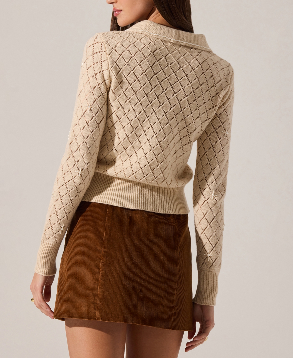 Astr Women's Aspyn Collared Sweater In Brown