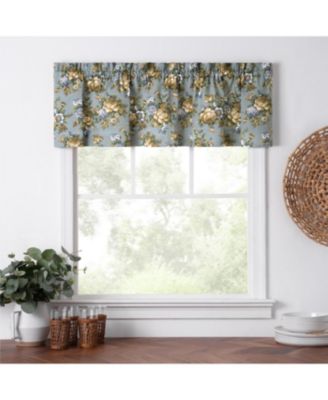 Ellis Bella Rose Stylish Medium Scale Printed Floral Pattern 1.5" Rod Pocket Tailored Valance 58"x15" Wedge