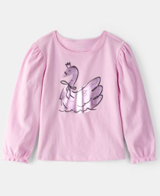 Girls' Toddler 2T-5T Long-Sleeve Metallic Graphic T-Shirt