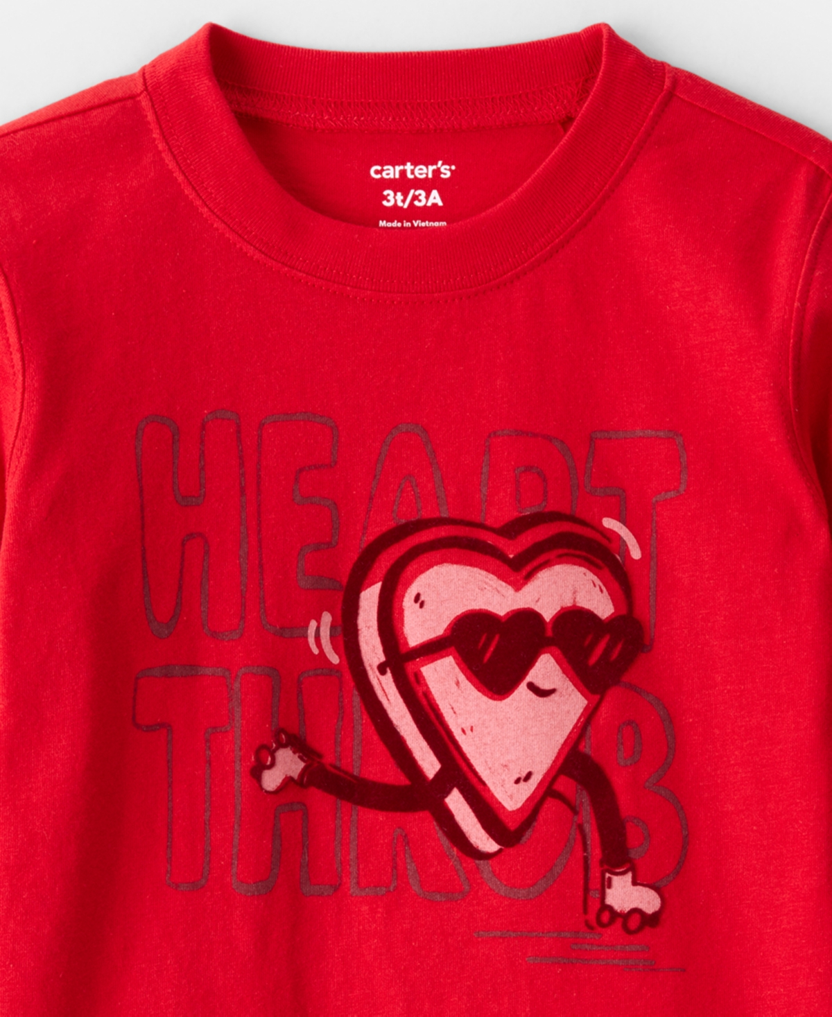 Carter's Boys Toddler 2T-5T Valentine's Day Heart Throb Long-Sleeve Graphic T-Shirt