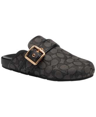 COACH - Women's Signature Jacquard Round Toe Archival Buckle Clogs