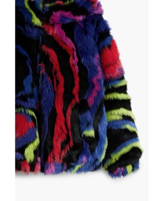 Girls's Rainbow fur jacket