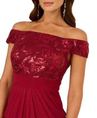 Women's Off-Shoulder Sequin and Stretch Dress