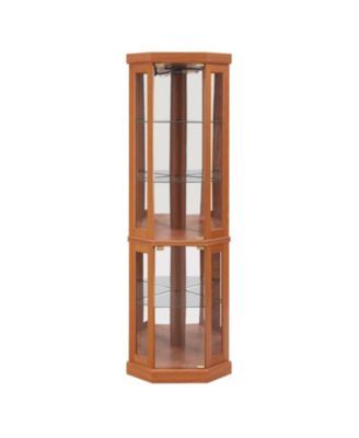 Corner Glass Cabinet with Lighted Included