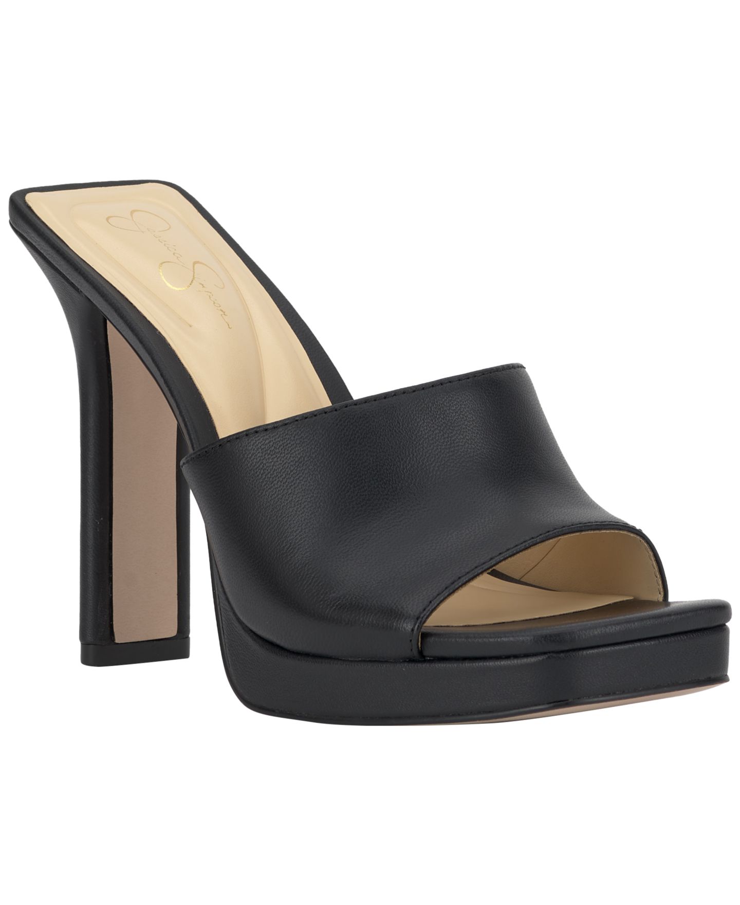 Женские сандалии Jessica Simpson Azelica Blade Heel Dress Sandals, цвет: Чёрный гладкий — фото 1