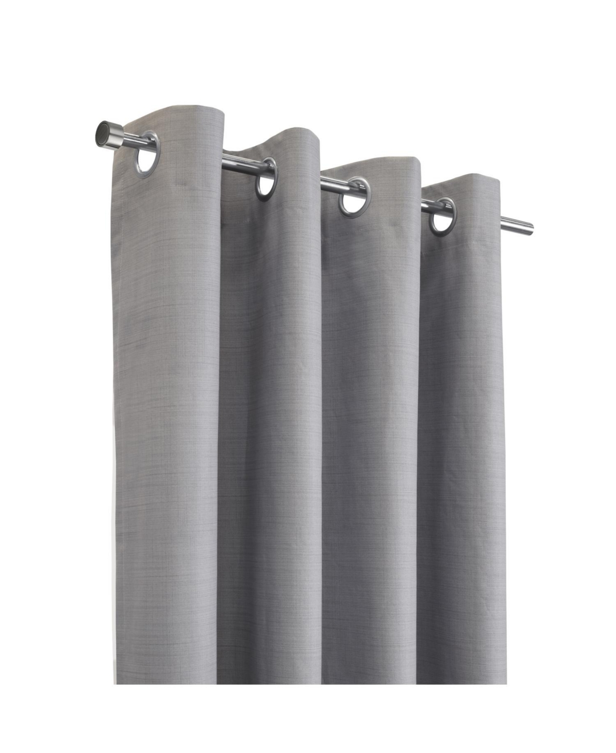 Thermaplus 100% Polyester Mason Lightweight Texture Printed Blackout Grommet Curtain Panel 52" x 95" Silver