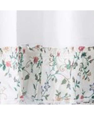 Ellis Country Floral Small Scale 1.5" Rod Pocket Floral Pattern with Ruffle Lace Edge Valance 52"x12" Multicolor