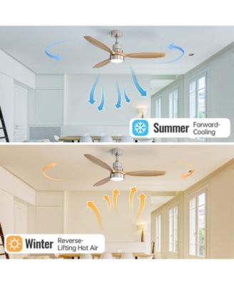 52 Inch 3 Blade Ceiling Fan with Light Source and Remote Control