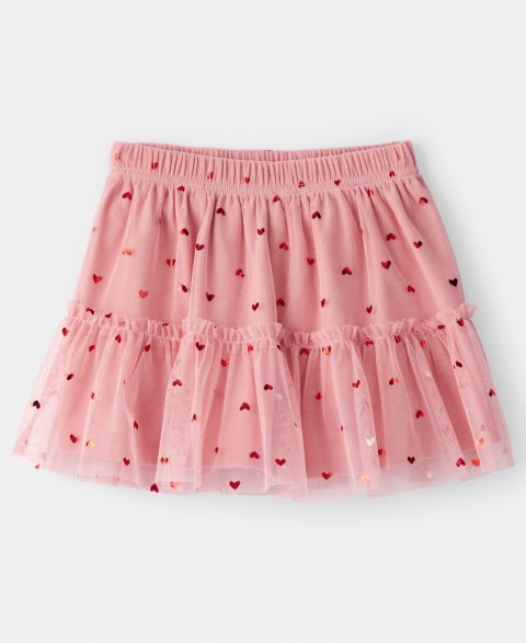 Юбка-шорты Carter's Heart Tulle Skort для девочек-малышей, цвет: Розовый