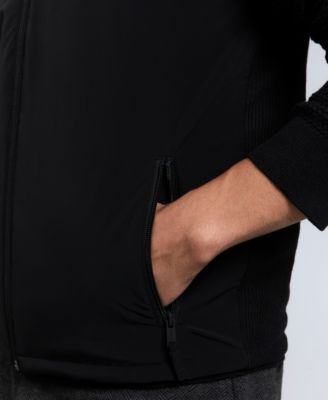 Men's Mixed Media Mock Neck Vest