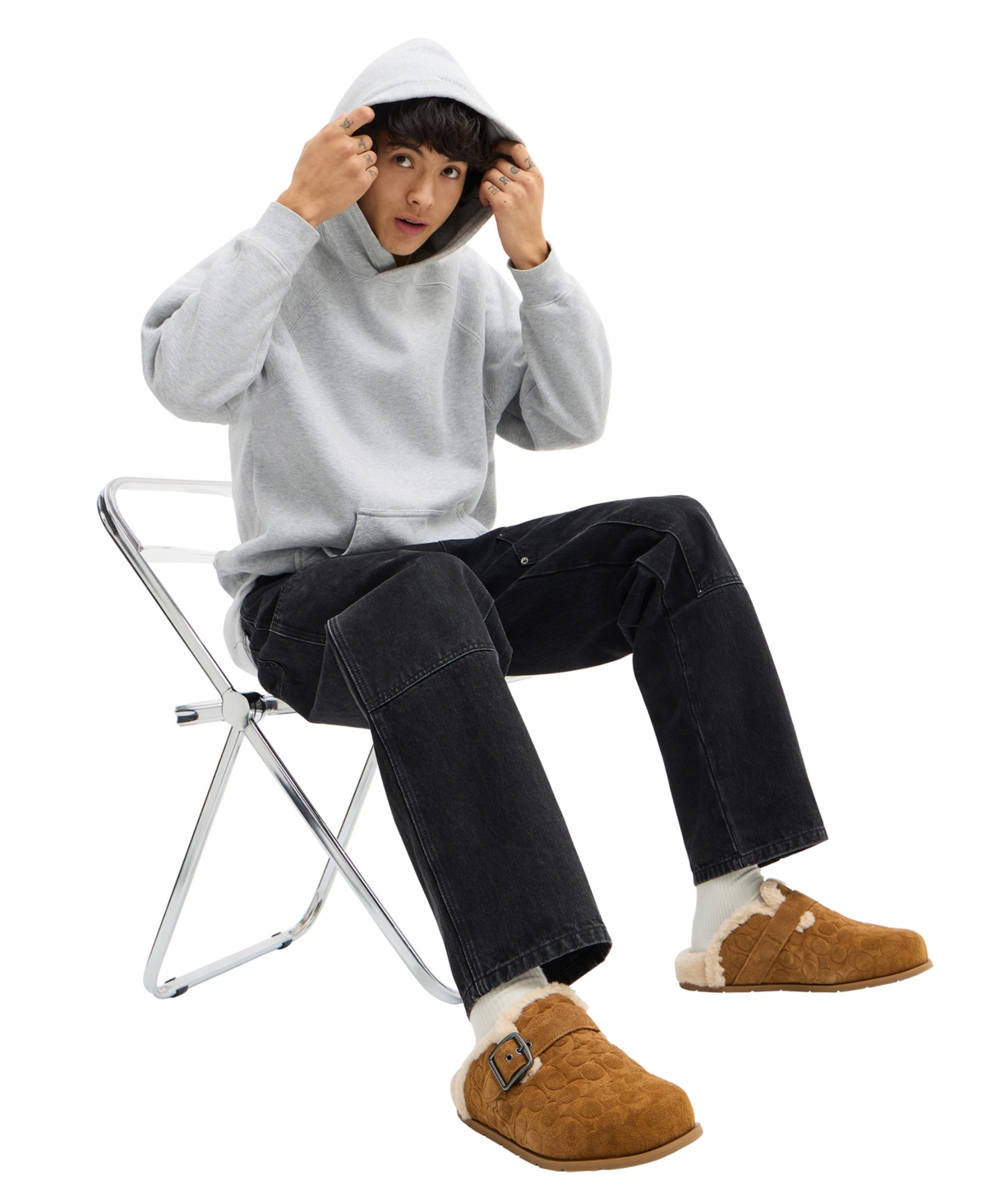 Coach Men's Buckle Clog In Signature Slippers