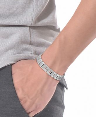 Men's Metropole Silver-Tone Stainless Steel Bracelet
