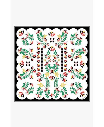 Double Sided Silk Scarf Floral Parade