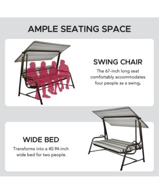 4-Seat Luxury Swing and Bed with Elastic Metal Mesh Seat