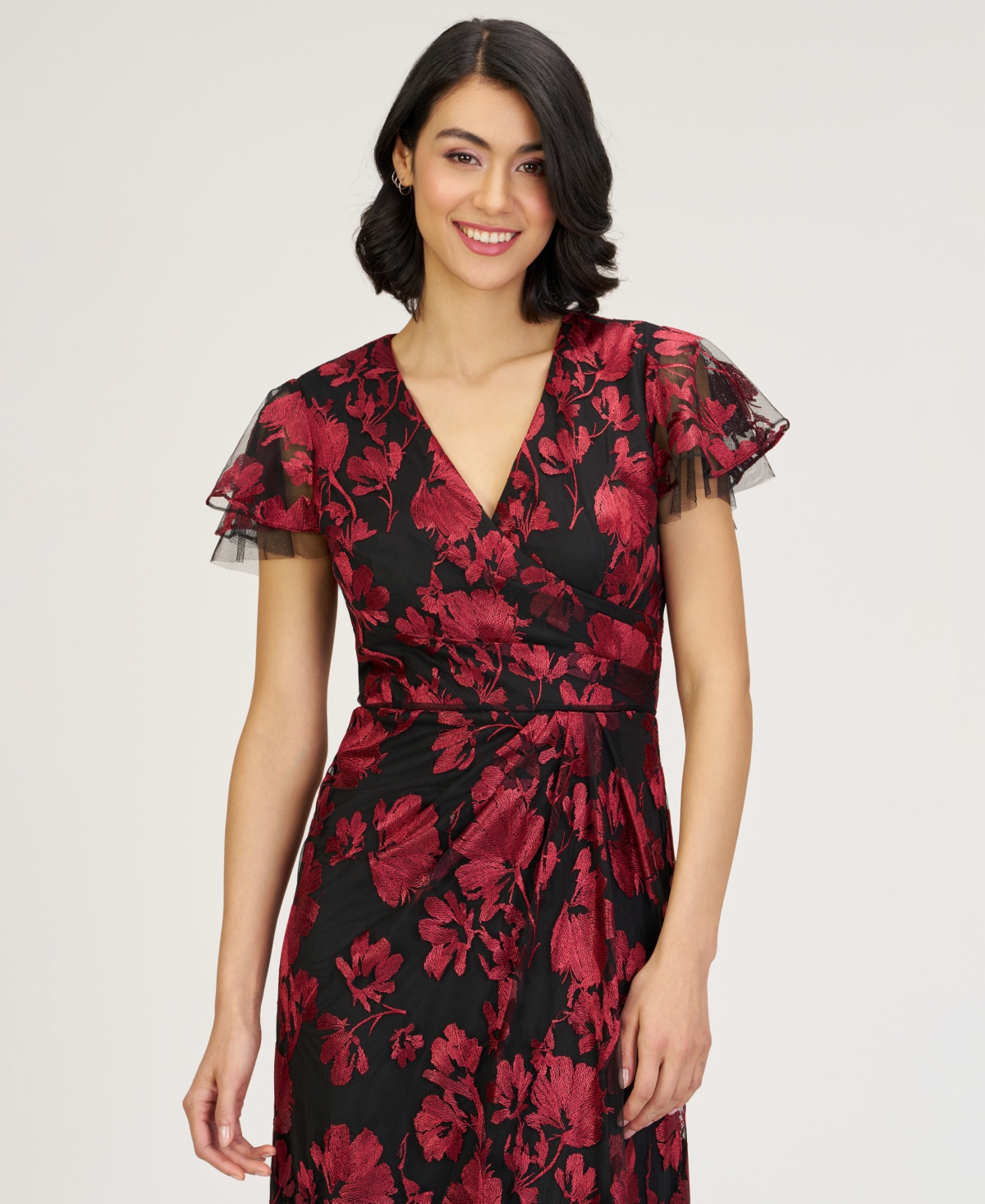 Js Collections Women's Fauna V-neck Gown In Red