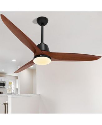 56-inch Modern 3 Solid Wood Blade Tri Color Dimming Light Six Speed Remote Control and Forward Reverse Function Ceiling Fan