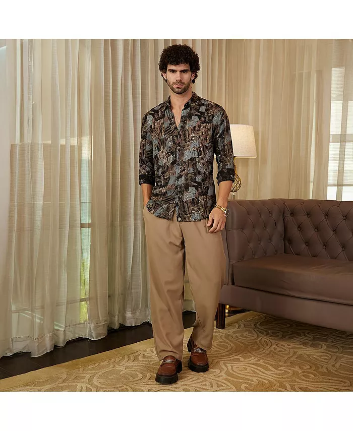Men's Obsidian Black Impressionistic Strokes Shirt - thumbnail 4