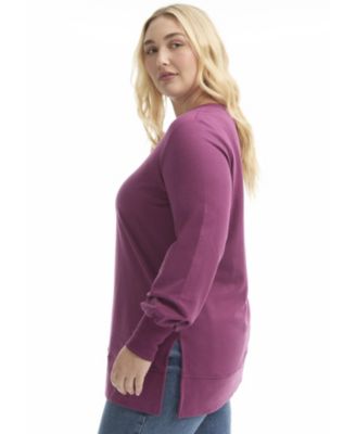 Women's June and Vie V-Neck French Terry Sweatshirt