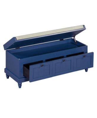 Classic Shoe Bench Cabinet with Cushion and Three Drawers