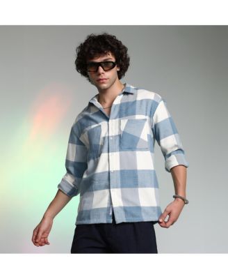 Men's Powder Blue Buffalo Utility Shacket