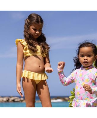 Little Girls Sunshine Stripe Frilled Bikini