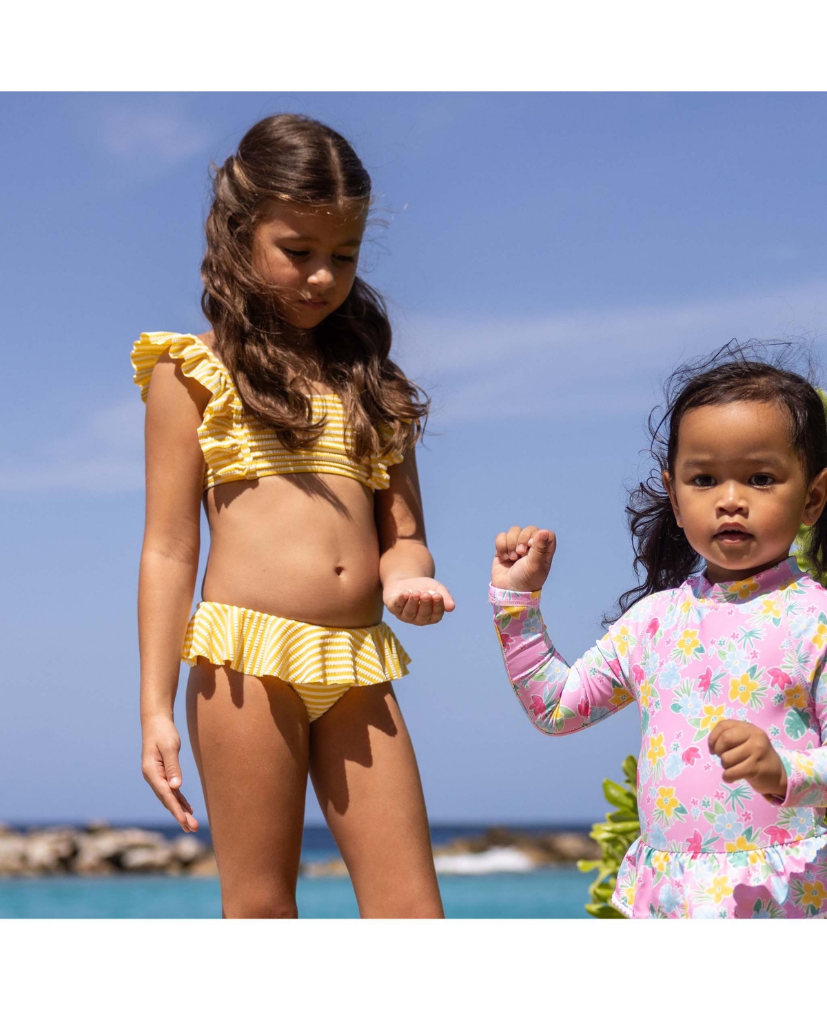 Snapper Rock Little Girls Sunshine Stripe Frilled Bikini