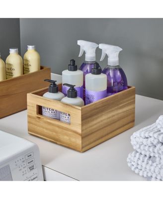 Acacia Wood Pantry Bin with Handles - Set of 2 - Natural