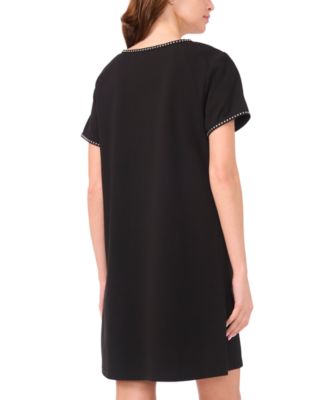 Women's Short Sleeve Stud Detail Dress