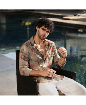 Men's Camel Beige Pigme-Strokes Shirt