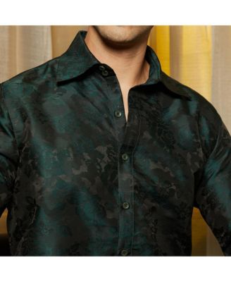 Men's Emerald Green Rosa-Woven Shirt